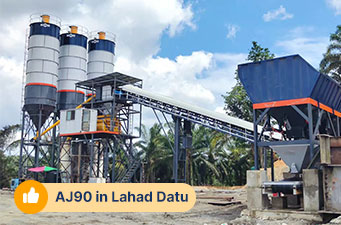 AIMIX AJSY35 concrete batching plant successfully running in Malaysia