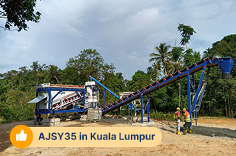AIMIX AJSY35 concrete batching plant successfully running in Malaysia