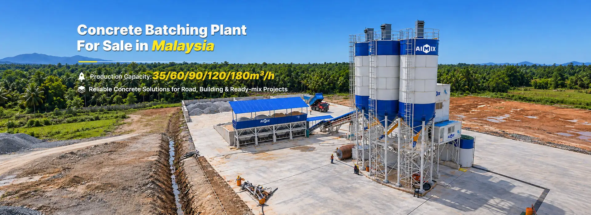 aimix AJ180 batching plant for Malaysia